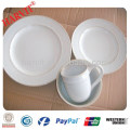 Dolomite Dinnerware Set / White Crockery Tableware Kitchenware Sets Rim Flat Shape / Pakistani Dinner Set